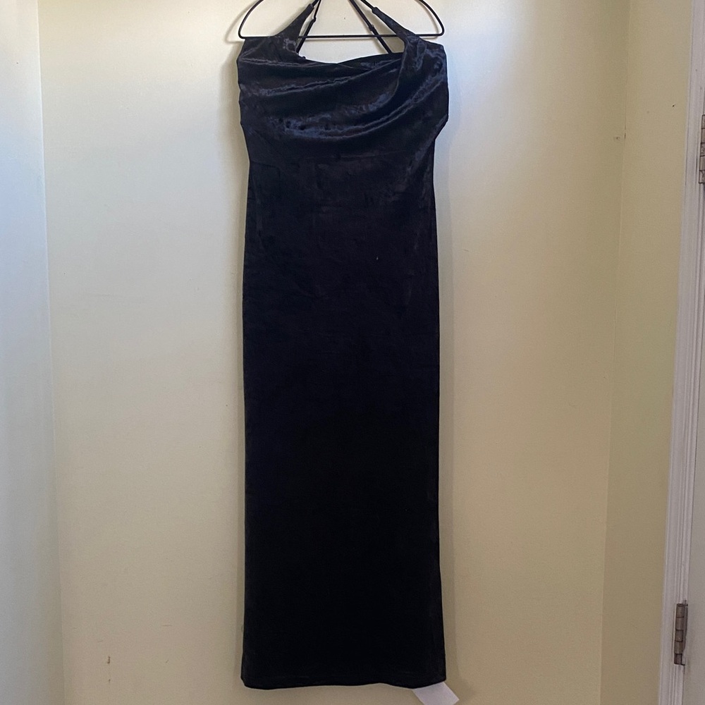 Chic Strapless Black Evening Dress